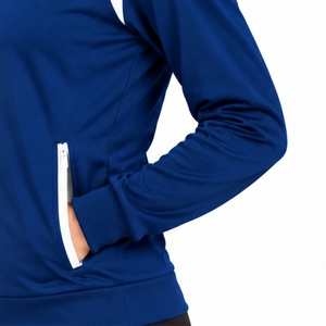 Chaqueta deportiva para mujer con cremallera completa, cuello alto, manga larga, estilo casual deportivo, diseño de hombros en contraste. - Product Image 5