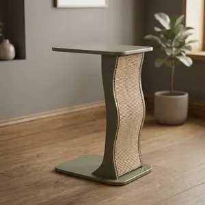 Handmade <b>Rustic</b> Wood Side <b>Table</b> With Woven Base Modern Living Room Furniture - Product Image 2