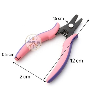 Pince à retirer les extensions de cheveux Luminex, 12 cm, poignées rose-violettes, largeur de mâchoire 1,5 cm - Product Image 3