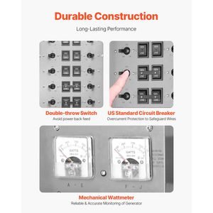 Kit Interruttore di Trasferimento Manuale per Generatore 50 Amp 10 Circuiti Pre-cablato CS6375 con Scatola di Ingresso Alimentazione a Doppia Presa 4 Poli - Product Image 3