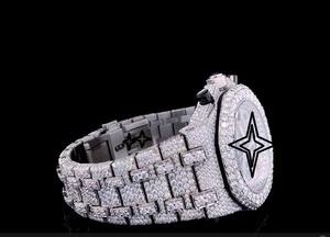 Luxury Men's Stainless Steel <b>Automatic</b> <b>Chronograph</b> Watch with Moissanite Bracelet Irregular Case Sapphire Crystal Dial - Product Image 3