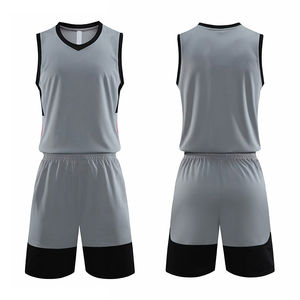 Vêtements de sport en gros, uniformes de basket-ball, maillots respirants réversibles imprimés à col en V, personnalisables, de haute qualité, séchage rapide, OEM - Product Image 4
