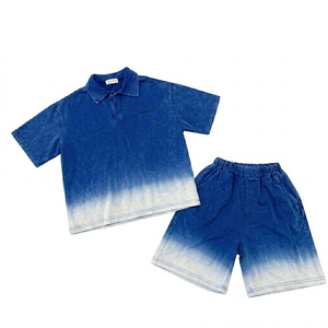 STITCHMODE Ensemble Polo et Short Vintage Homme Personnalisé avec Logo, Coton Streetwear Oversize Dégradé Deux Pièces Décontracté Hiver Velours - Product Image 5