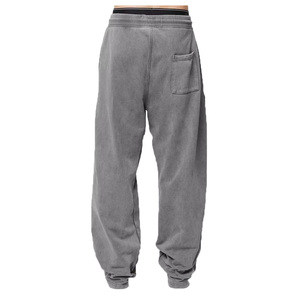 Pantalon de survêtement unisexe 100 % coton coupe droite ample, taille élastique, haute qualité, nouveau style, pour hommes, OEM - Product Image 2