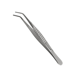 Pinzas de tejido atraumáticas DeBakey, curvadas, con dientes serrados, 16 cm, herramienta de precisión para manipulación de tejidos delicados, instrumentos de acero inoxidable - Product Image 1