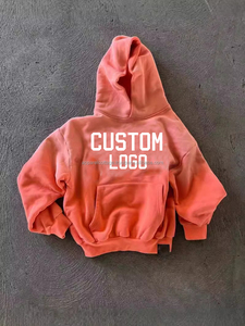 100% coton soleil délavé vintage sweat à capuche de qualité supérieure mode de rue sweat à capuche en détresse chandails vêtements hommes broderie - Product Image 6