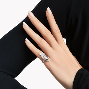 White <b>Gold</b> Pear Cut Diamond <b>Cocktail</b> <b>Ring</b> Pave Setting Heart Shape Women Luxury Engagement Jewelry - Product Image 4