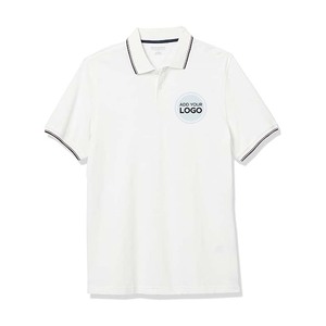 เสื้อโปโลลายทางสำหรับผู้ชาย, เสื้อกอล์ฟลำลองแขนสั้นทรงพอดีตัวกันความชื้นแบบลำลองสำหรับผู้ชาย - Product Image 2