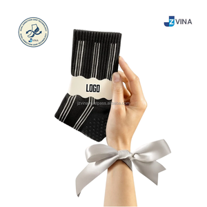 JZVINA <b>Women</b> Non Slip Grip <b>Socks</b> Jacquard Knitted Striped <b>Ankle</b> Athletic Yoga Pilates Barre Indoor - Product Image 2