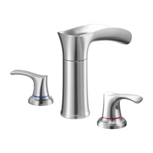 Rubinetto per Vasca Romano a 3 Fori, Set Rubinetti a Cascata per Vasca da Bagno in Lega di Zinco, Montaggio su Bordo Vasca con 2 Maniglie - Product Image 1