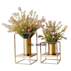 Vaisselle en métal doré, style design, vente en gros, élégante, pour les mariages, les hôtels et les fêtes d'anniversaire, décoration, vase à fleurs, fournitures - Product Image 1