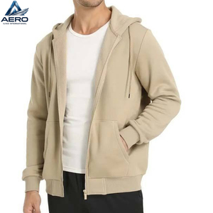 Sudadera con capucha informal de estilo urbano, material suave, ajuste cómodo, con cremallera, transpirable, resistente al viento, ecológica, 100% algodón, para hombre. - Product Image 2
