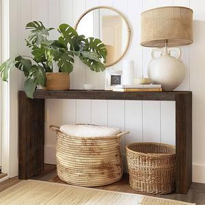 Mesa Consola Convertible de Hierro Gris Oscuro con Espejo, Diseño en Forma de U, Estructura de Panel Grueso, Mueble Moderno para Entrada u Hotel - Product Image 4