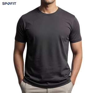 <b>Men</b> Royal <b>Blue</b> Short Sleeve O-Neck T-Shirt Regular Fit Casual Jersey Cotton Breathable Solid Color Design - Product Image 6