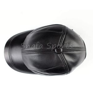 Casquettes de baseball en cuir véritable sur mesure, de haute qualité, nouveau design, noires, pour hommes et femmes - Product Image 5