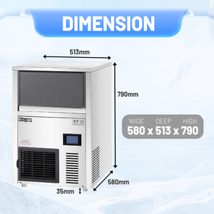 220V nhanh chóng thép không gỉ Ice Cube Máy Điều kiện Mới Home & công nghiệp sử dụng Sản xuất 15kg ngày & 45kg lưu trữ tuyết Ice Block - Product Image 3