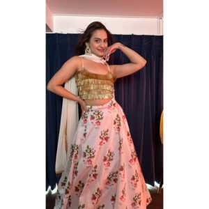 Conjunto elegante de ropa de fiesta para mujer Lehenga Choli con estampado digital - Product Image 4