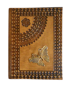 Diario de Cuero con Cubierta de Papel de Algodón Hecho a Mano de Color Marrón Estilo Antiguo, Libre de Ácido, con Diseño Repujado - Product Image 2