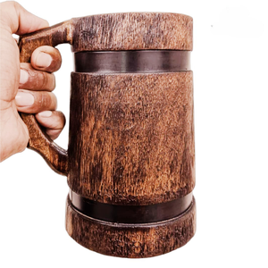 High Quality Engraved Wooden <b>Mugs</b> for Wine and Beer Eco-Friendly Food Contact Safe Bulk Export From Indian Supplier - Product Image 1