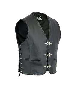Chaleco de Cuero Negro para Motociclista, Estilo Club de Motociclistas, Tallas S a 3XL - Product Image 1