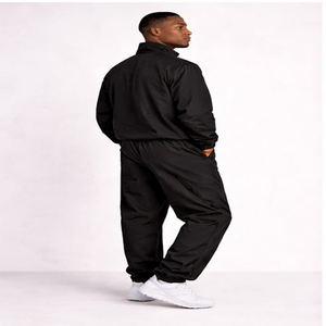 Ensemble de jogging pour hommes en polyester, deux pièces, veste zippée en nylon matelassée et pantalon de survêtement, survêtement en nylon personnalisé pour hommes - Product Image 3