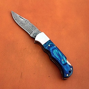 Cuchillo de Bolsillo Multifuncional Jexmoo de 7 Pulgadas, Hecho a Mano con Acero de Damasco, Grado Industrial, OEM, Personalizado, con Funda de Cuero, Regalo de Aniversario - Product Image 4