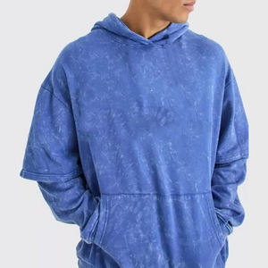 Sudadera con Capucha de Doble Capa para Hombre, Lavado Ácido, Algodón Grueso, Estilo Urbano Vintage, Lista para Invierno, Fabricación OEM - Product Image 6