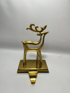 Elegante Soporte de Navidad para Calcetines con Diseño de Astas de Reno en Aluminio Dorado, Decoración Festiva, Exportación, Fabricante Mayorista OEM - Product Image 2