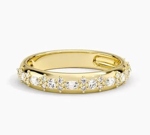 Anillo de Oro con Diamantes en Racimo Asimétrico de Múltiples Estaciones LR - Product Image 1