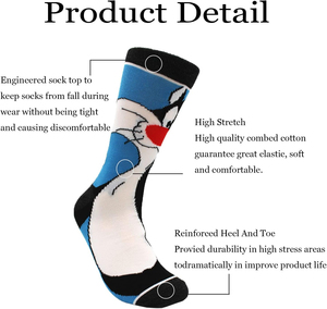 Chaussettes écologiques pour hommes, chaussettes colorées, chaussettes amusantes et mignonnes, chaussettes à motifs de personnages, chaussettes en coton pour femmes - Product Image 6