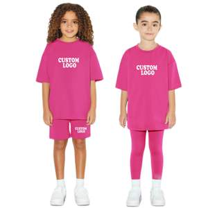 Nouvelle Collection 2026 : Ensemble 2 Pièces T-shirt et Short de Cyclisme pour Enfants – Vêtements d'Été en Coton à Prix d'Usine - Product Image 4