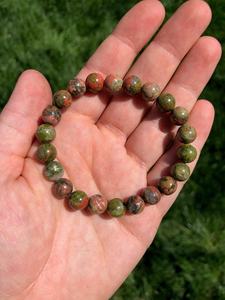 UNAKITE Premium Grade Handmade Natural <b>Crystal</b> Stone Eco-Friendly 8mm Bead Unisex Feng Shui Love-Themed Wedding Healing <b>Bracelet</b> - Product Image 4