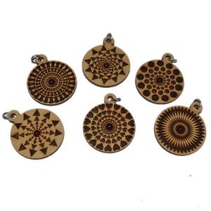 Pendentifs en bois gravés en pierre de cornaline rouge Pendentif en bois gravé Cadeau Artisanat en pierre semi-précieuse - Product Image 4