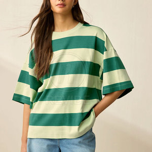 T-shirt ample en toile pour femme, manches courtes, couleur personnalisable, respirant, 100% coton, haute qualité - Product Image 2