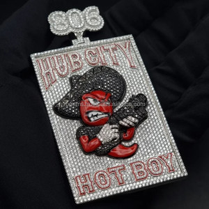 Colgante de Plata 925 con Moissanita VVS y Diamantes Baguette, Certificado IGI, Diseño Personalizado de Dibujos Animados, Estilo Hip Hop, Joyería Iced Out - Product Image 1