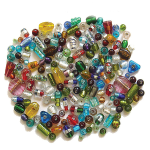 Indian Handmade Item Silver Foil Fancy Small Hole Mix Glass <b>Beads</b> <b>Crystal</b> Lampwork and Glass Mix Color Best Wholesale Price - Product Image 1