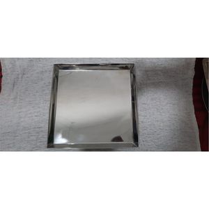 Bandeja Rectangular Moderna de Acero Martillado - Organizador de Cocina Versátil y Plato de Exhibición para Encimera, Plato de Servir Plateado para Bebidas - Product Image 5