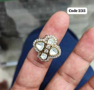 Wholesale Mixed Cut Cubic Zirconia Statement Finger <b>Ring</b> for Women <b>Gold</b> Plated Adjustable Geometric <b>Cocktail</b> <b>Ring</b> - Product Image 2