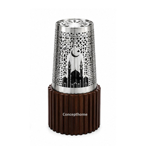 Golden Brass Incense <b>Burner</b> with Bamboo Base Aromatic Diffuser All-Season Aromatherapy Design - Product Image 6