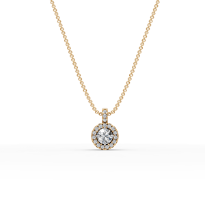 0.75 CT ทุกวันสร้อยคอจี้เพชรฮาโลหรูหราปลูกในแล็บ - Product Image 1