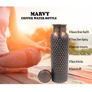 Nueva llegada: Botella de agua de cobre antiguo personalizada: Salud Ayurvédica, detalles grabados - Nombre grabado a medida con láser - Product Image 4