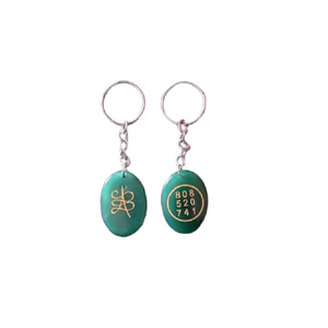 Llavero de cristal de alta calidad con símbolo de la Fortuna (Zibu) y la Palabra del Dinero en Jade Verde, regalos para mujer, venta al por mayor - Product Image 1