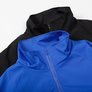 <b>Mens</b> Zipper up Soft Shell <b>Track</b> <b>Jacket</b> With Piping Blank Polyester Elastic Cuffs Unisex Windbreaker Tracksuit - Product Image 6