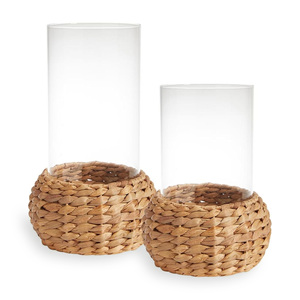 Woven water hyacinth <b>cup</b> holder eco friendly tumbler wrap cover good deal glassware accessories - Product Image 4