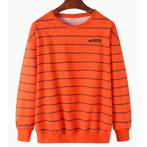 <b>Men's</b> <b>Orange</b> Solid Long Sleeve Crew Neck Knitted Fleece <b>Sweatshirt</b> Casual Winter Wear Regular Fit OEM Service Breathable - Product Image 1