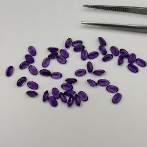 Ametyste africaine naturelle (qualité AAA) 3x5 mm, taille ovale, pierre précieuse violet riche polie |   Pierre précieuse en vrac de qualité supérieure - Product Image 5