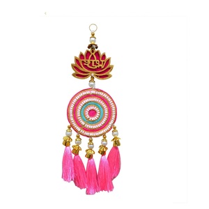 Ensemble de vases de table ronds en laiton Shubh Labh, design industriel, décoration Diwali - Product Image 2