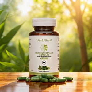 Capsules de feuilles de Moringa pures, poudre d'herbes naturelles, produit à base de plantes, capsules finement transformées, emballage en vrac - Product Image 2