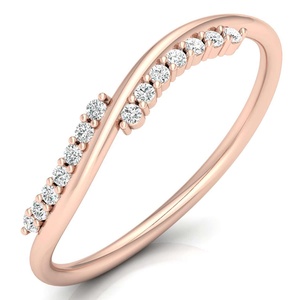 Bague en diamant personnalisée 2025 cultivée en laboratoire pour femme en or fin 10K 14K 18K 22K blanc jaune rose plaqué bande Moissanite perle mariage - Product Image 2