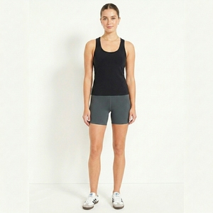 Women's custom pickleball Racerback Tank Top and seamless compression Shorts Set <b>High</b> Rise elastic Waistband quick dry courtwear - Product Image 2
